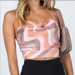Princess Polly Satin halter Crop Top